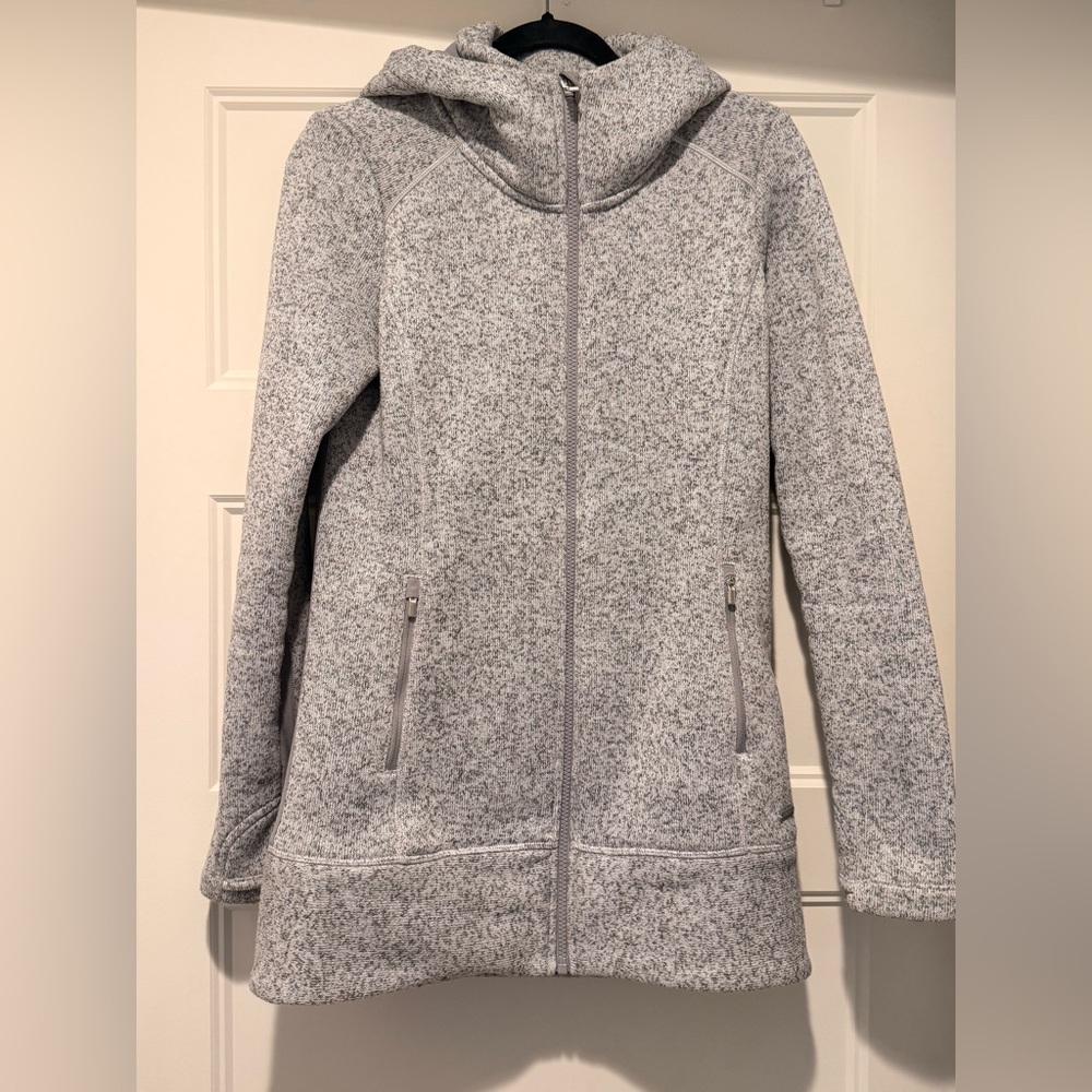 Athleta Heathered Gray Hooded Jacket